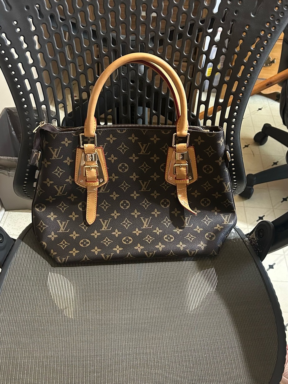 Brown Monogram Satchel Bag - Picture 2 of 3